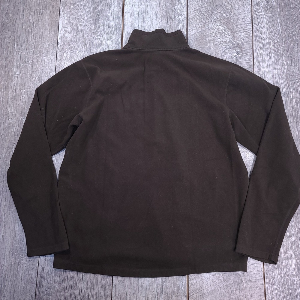 Eddie Bauer Mens First Ascent Fleece Shirt Size Large Brown Quarter Zip Jacket - Picture 2 of 6